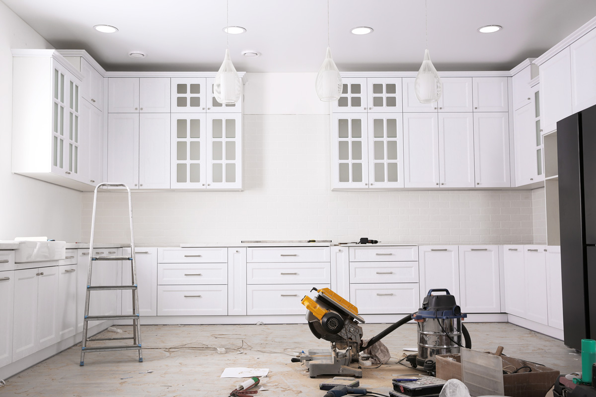 A remodel of a white kitchen in El Paso.